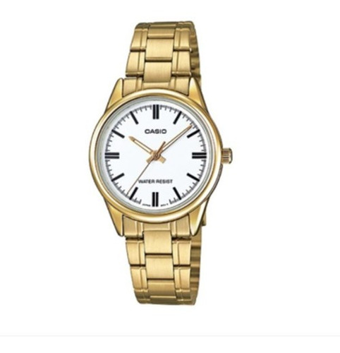 Reloj Mujer Casio Analog Oro Tone Dial Acero Inox Ltp-v005g-