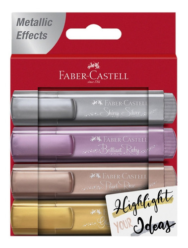 Resaltador Faber Castell Metallic X 4 Uds