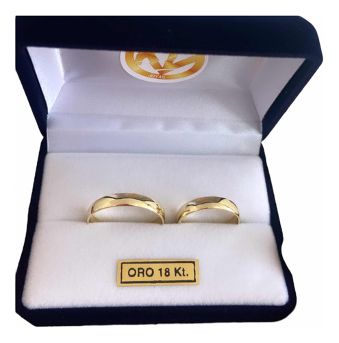 Par De Alianzas 4 Mm En Oro 18kt Con Garantía (a Medida)