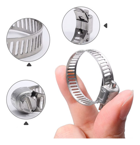 50 Abraçadeira Inox Gás Mangueira Jardim Cano Automotiva Cor Medida - 1/2 - 1.6cmx2.2cm