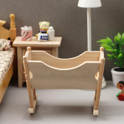 1:12 Dollhouse Cradle Diy Craft Room Decor Accesorios