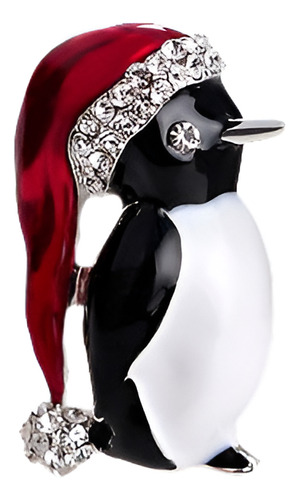 1 X Navidad Nuevo Rhinestone Linda Navidad Pingüino Broche P