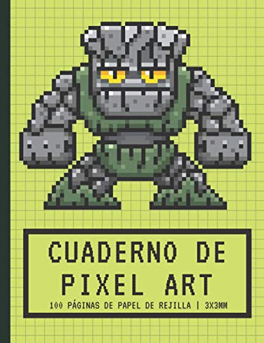 Cuaderno De Pixel Art: Papel De Rejilla Pequeñas Baldosas 3x