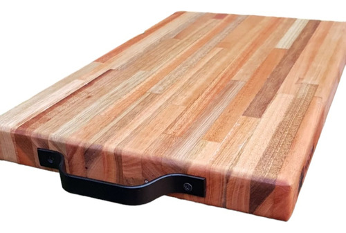 Tabla Picar Madera Eucalipto 50x40x4cm Asado Manija Herrajes