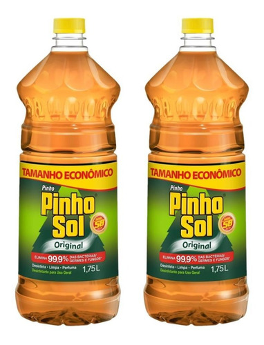 Kit Com 2 Desinfetante Pinho Sol Original 1,75l Cada