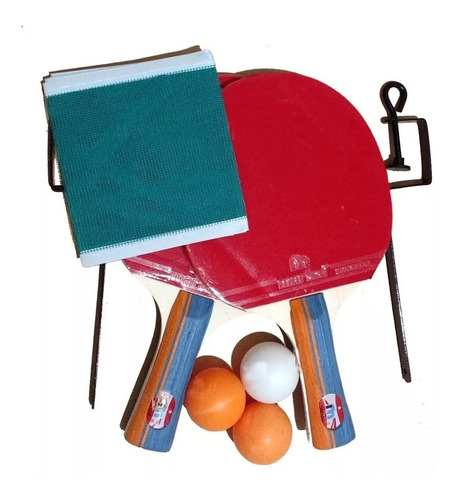 Paletas Ping Pong Marfed X2 + Red + Soporte + 3 Pelotitas