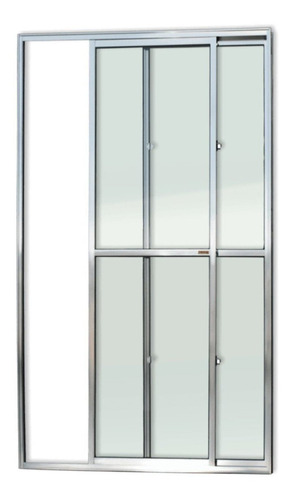 Porta De Alumínio Balcão 210x120cm 2 Folhas Com Vidro Wt