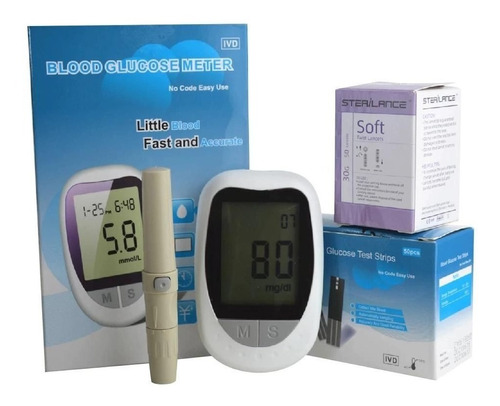 Kit Glucómetro  Para La Diabetes+50 Tiras De Prueba+50agujas