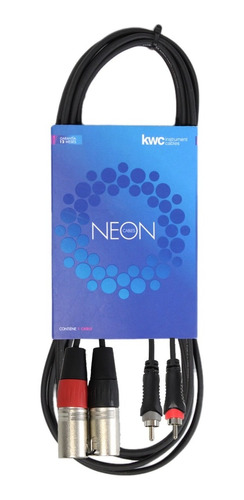 Cable Audio Kwc Neon 2 Rca A 2 Xlr Canon Macho 3 Metros