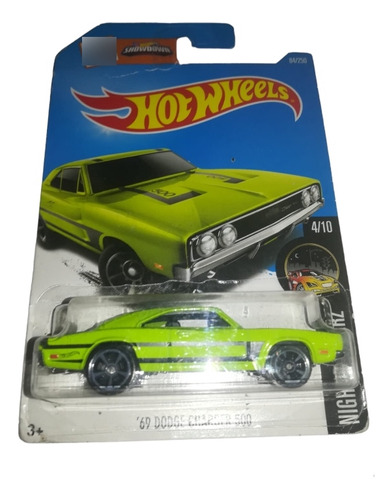 Dodge Charger 500 1969 Verde Hot Wheels 1/64 Detalles