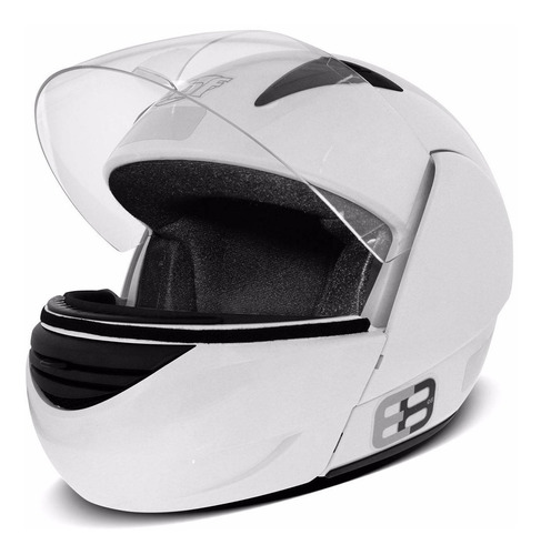 Capacete Moto Ebf E8 Articulado Robocop Branco