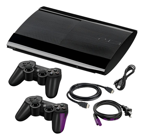 Sony Playstation 3 250gb + 2 Joysticks +hdmi Negro Super Slim (Reacondicionado)