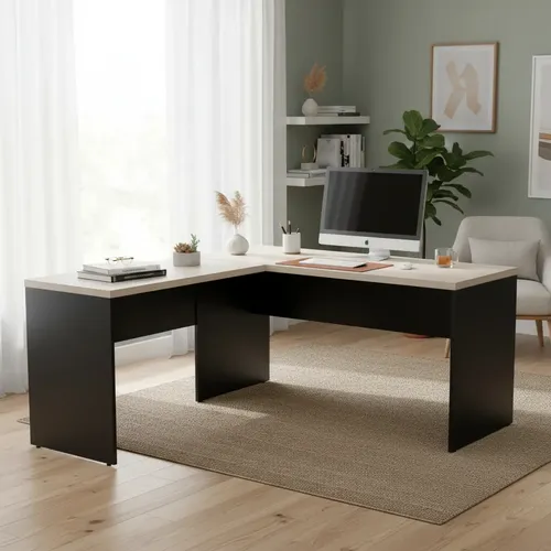 Mesa de Escritório em L 160x150 Netmobil Tampo 30mm