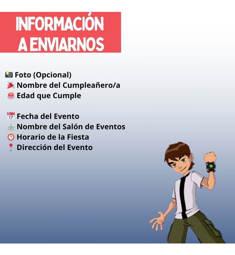 Invitación Digital Animada De Cumpleaños Ben10 - Tiziben Ben10