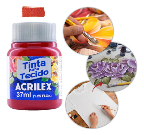 Tinta Para Tecido Fosca 37ml Escolha A Cor - Acrilex