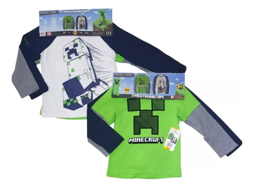 Playera De Minecraft Para Niño 2 Piezas