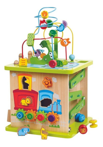 Cubo Grande 5 En 1 Madera Hape Niño Mvd Kids Juguete