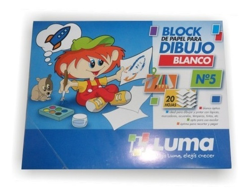 Block De Dibujo Luma Tipo El Nene N° 5 X 20 Hojas Blancas