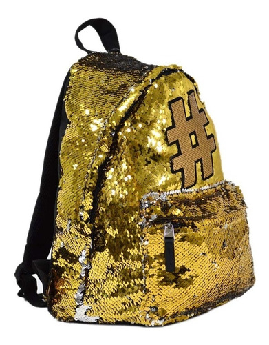 Mochila 12´´ Lentejuelas # Lsd 9131041 Color Dorado oscuro