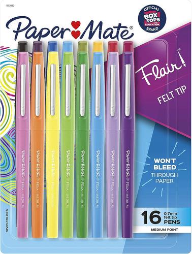 Paper Mate Flair Felt Tip Pens, Medium Point (0.7mm), Assort