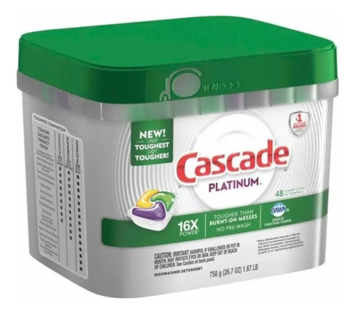 Cascade Platinum Detergente Cápsulas Para Lavavajillas 48pz