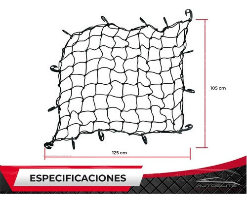 Red Malla Sujeta Equipaje Para Canastilla De Techo 1.25 Mts