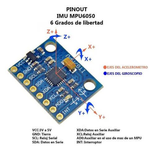 5pz Imu Mpu6050 6 Grados De Libertad