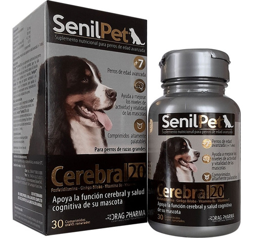 Senilpet Cerebral 20 Suplemento Perros Raza Grande