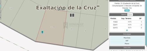 Terreno Fraccion  En Venta En Exaltación De La Cruz, G.b.a. Zona Norte, Argentina