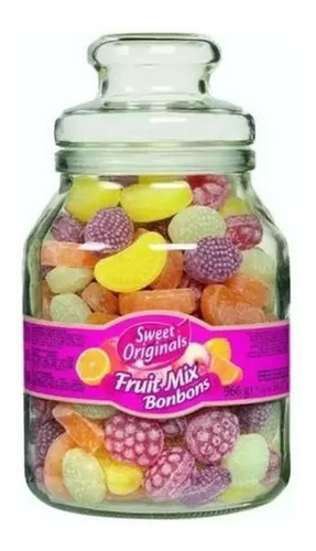 Balas Sortidas Mix Fruit Candy Color Pote De Vidro Com 966g