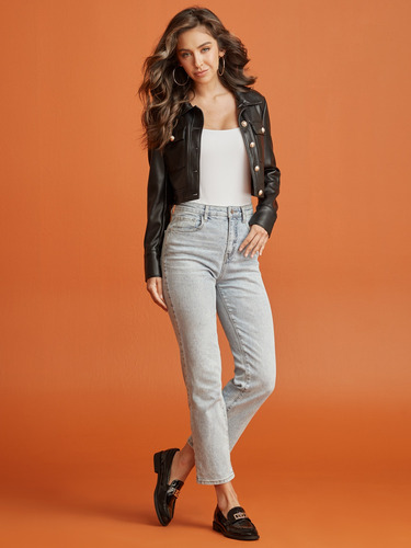 Chamarra Guess Mujer Corte Cropped 100% Original Nueva