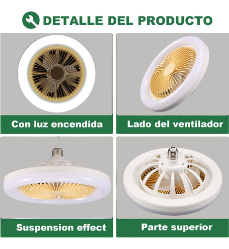 Ventilador/lampara De Techo Led Circular 30w 26cm Diametro