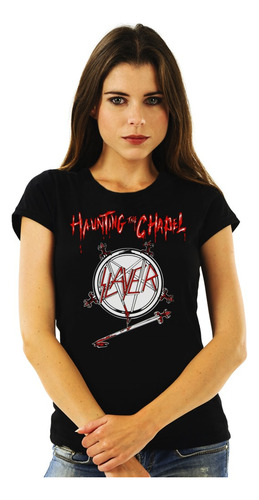 Polera Mujer Slayer Haunting The Chapel Metal Impresión Dire