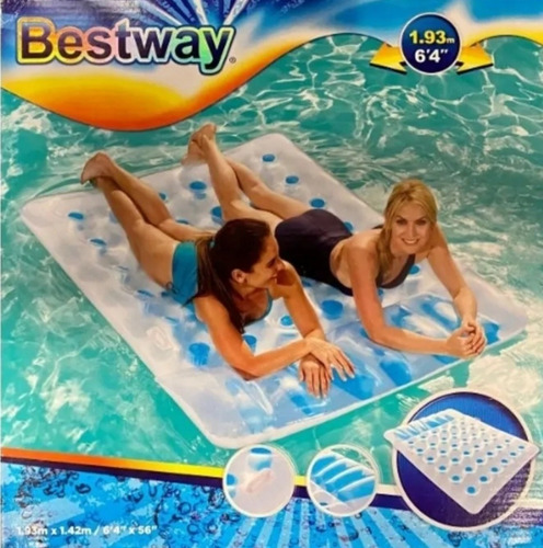 Inflable Para Alberca Colchón Doble Bestway 1.93 M X 1.42 M