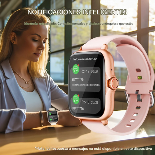 Reloj Inteligente Deportivo, Pantalla Táctil Completa De 4.65 Cm Con Mensaje, Responder Y Hacer Llamadas, Monitorización Del Sueño, Podómetro Deportiv