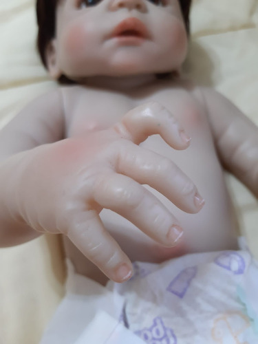 Boneca Bebe Reborn Cabelo Castanho Ótimo Estado (Usado)
