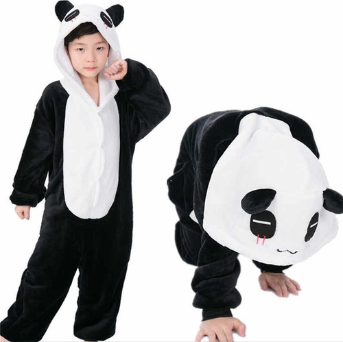 Imagen 3 de 6 de Pijama Kigurumi Polar Oso Panda Para Niños Y Niñas