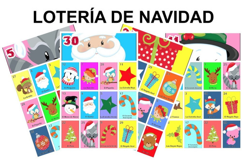 Loteria De Navidad Imprimible Para Niños Imprimir En Casa