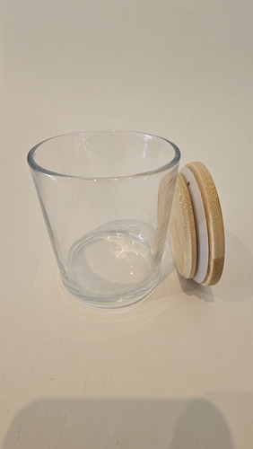Vaso Para Velas 80x90 Con Tapa De Bamboo