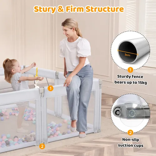 Corral Plegable Seguro Para Ninos Con Malla Transpirable