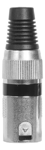 Plug Xlr Canon Macho Metalico - Faixa Preta - Unidade