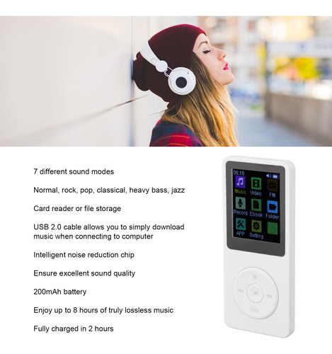 Reproductor Música Mp3 Con Bluetooth Función De Portátil
