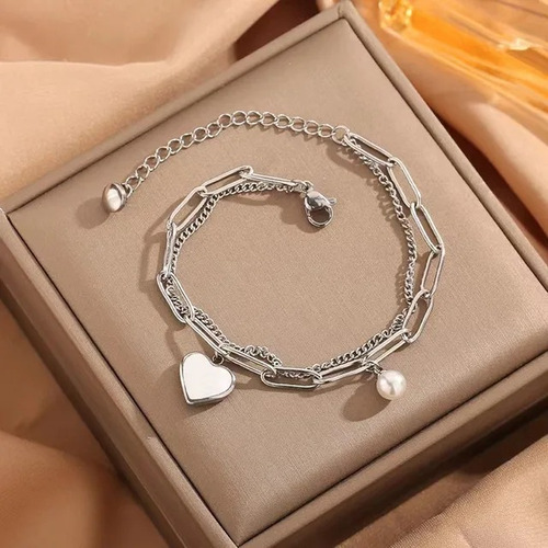 Pulsera Corazon Acero Nacar