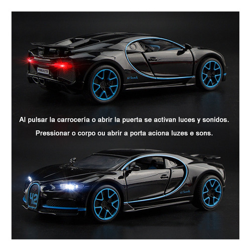 Bugatti Chiron Miniatura Metal Coche Adornos Coleccionables