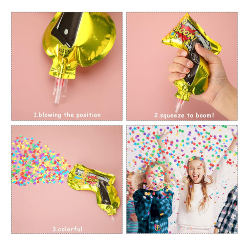 Globo Pistola Lanza Papel Confetti X50 Unidades