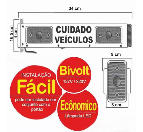 Sinalizador De Garagem Entrada E Saída - Bivolt Capte