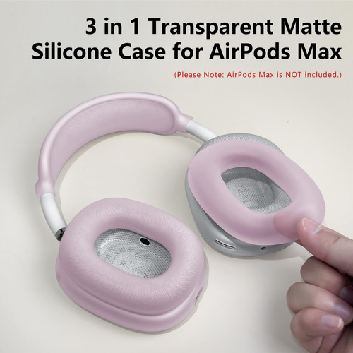 Funda Para AirPods Max De Silicona Color Rosa Transparente