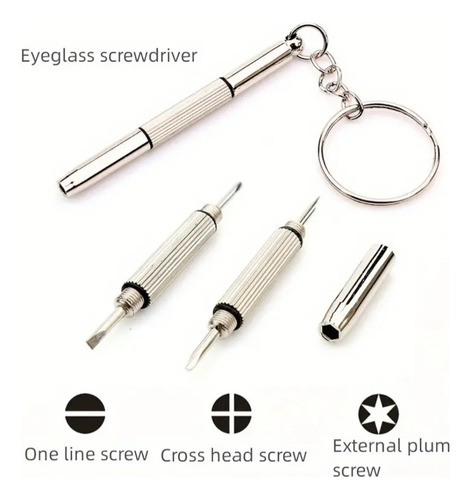 Set 3 En 1 Destornillador Tipo Llavero Para Lentes Y Celular