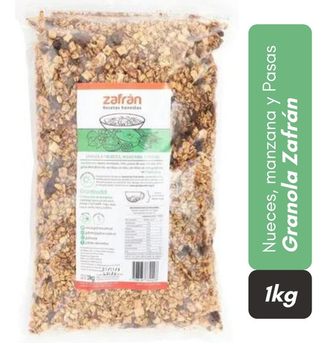 Granola Zafran Nueces, Manzana Y Pasas X 1 Kg Orgánico