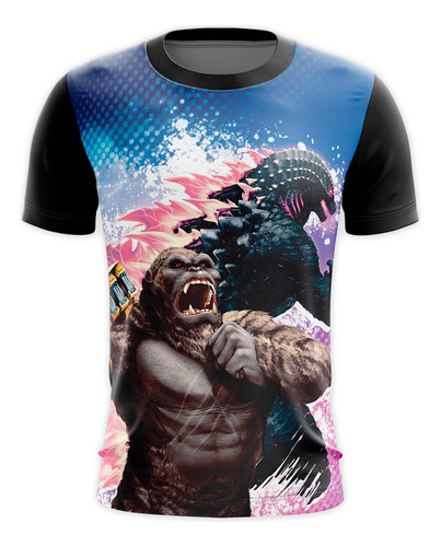 Playera Sublimada Godzilla Y Kong D3 Juvenil-infantil